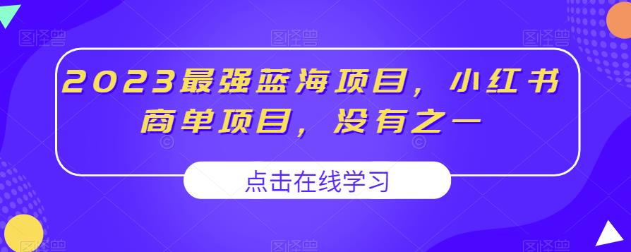 2023年最强蓝海项目，小红书商单项目百度网盘
