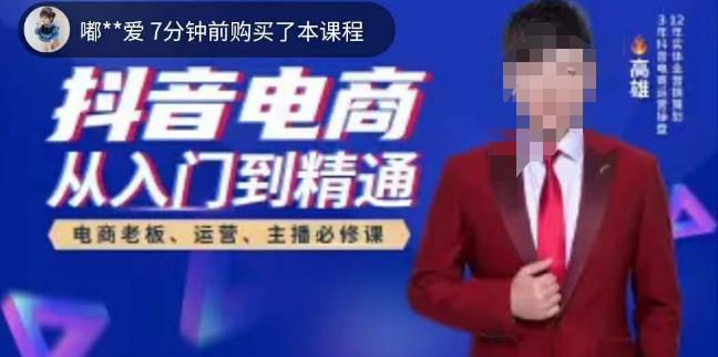 高雄哥・抖音电商从入门到精通，从账号、流量、人货场、主播、店铺解析抖音电商核心逻辑