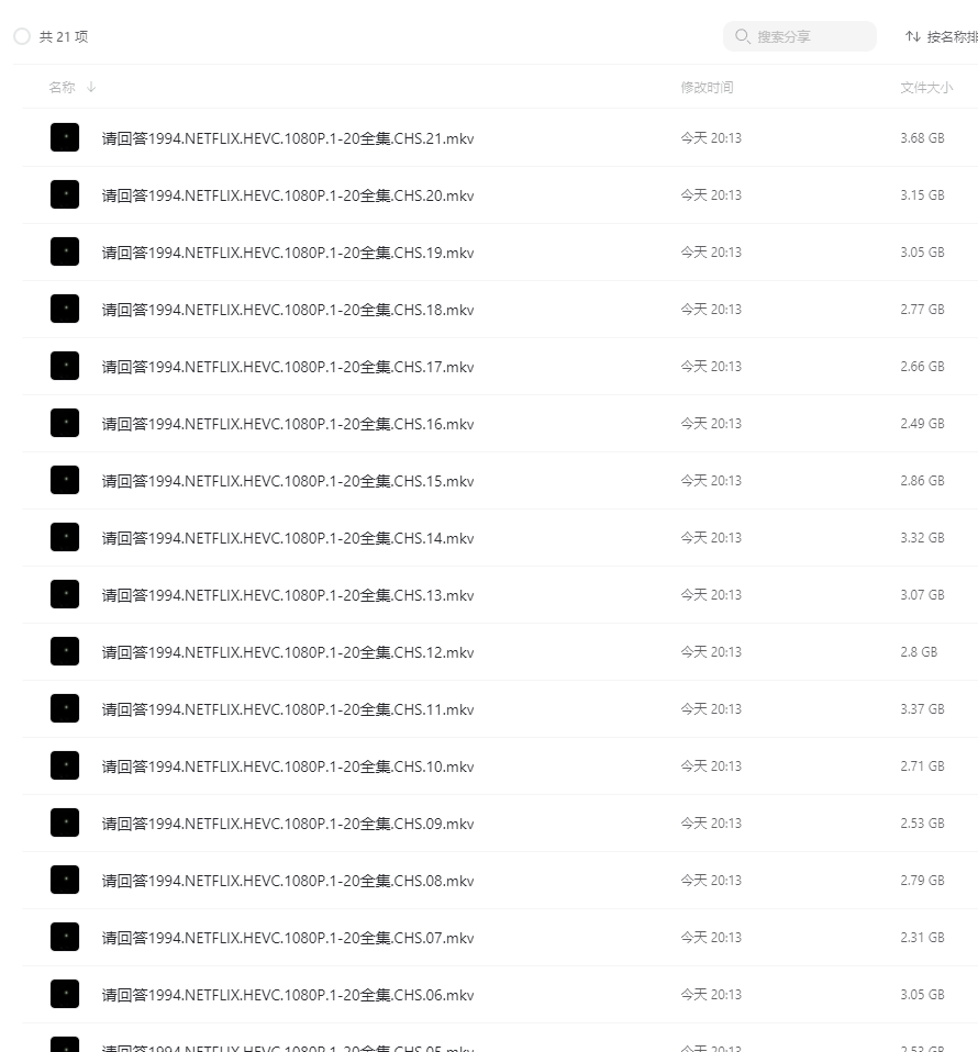 韩剧《请回答1994》全21集高清韩语中字