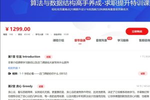 算法与数据结构高手养成-求职提升特训课