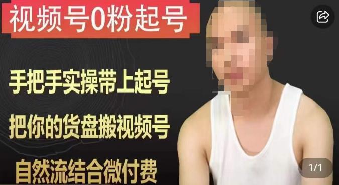 天诺老吴视频号0粉起号课程，搬视频号自然流结合微付费百度网盘