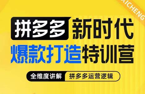玺承・拼多多新时代爆款打造特训营，讲解拼多多运营逻辑百度网盘