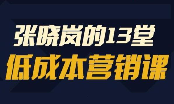 张晓岚《13堂低成本营销课》视频百度网盘