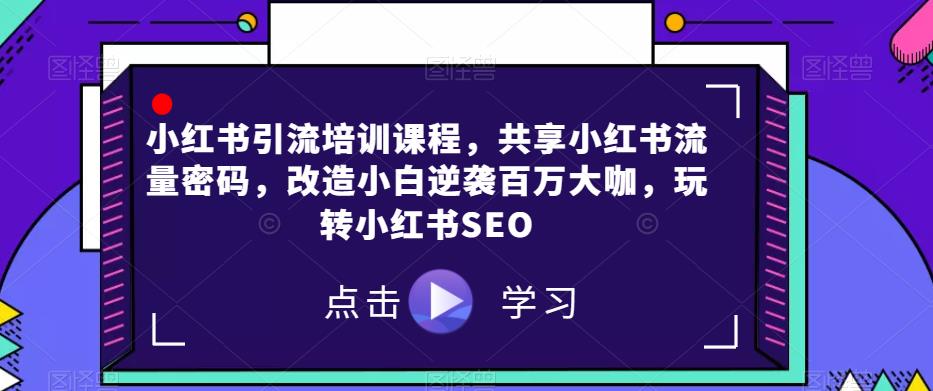 小红书引流培训课程，小红书流量密码玩转小红书SEO百度网盘