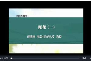 中医内科学：薛博瑜南京中医药大学（117讲完整版）