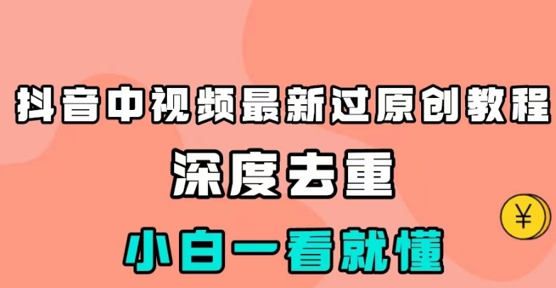 抖音中视频最新过原创教程，深度去重百度网盘