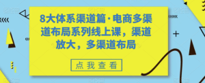 8大体系渠道篇・电商多渠道布局系列线上课百度网盘插图