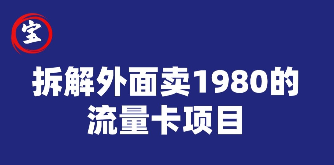 宝哥拆解外面卖1980手机流量卡项目，0成本推广百度网盘