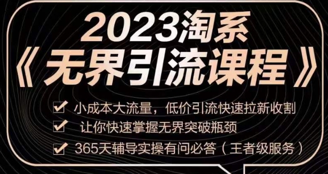 2023淘系无界引流实操课程，低价引流拉新收割百度网盘