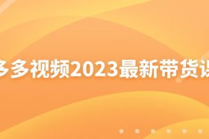 多多视频2023最新带货课百度网盘