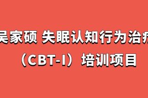 吴家硕 失眠认知行为治疗（CBT-I）培训百度网盘