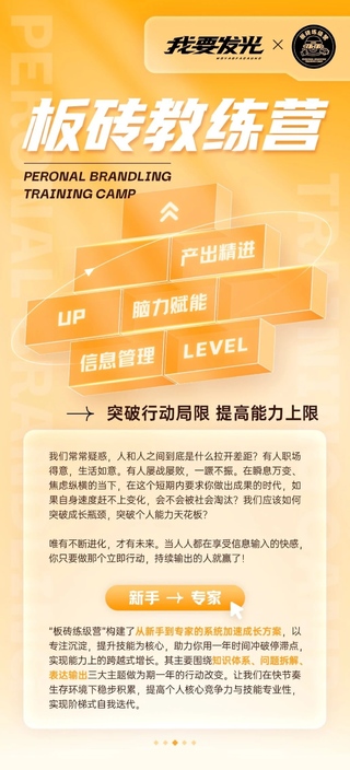 【抖音上新】 板砖训练营:用一年时间成为专业的人 彭小六带你突破行动局限 快速成长