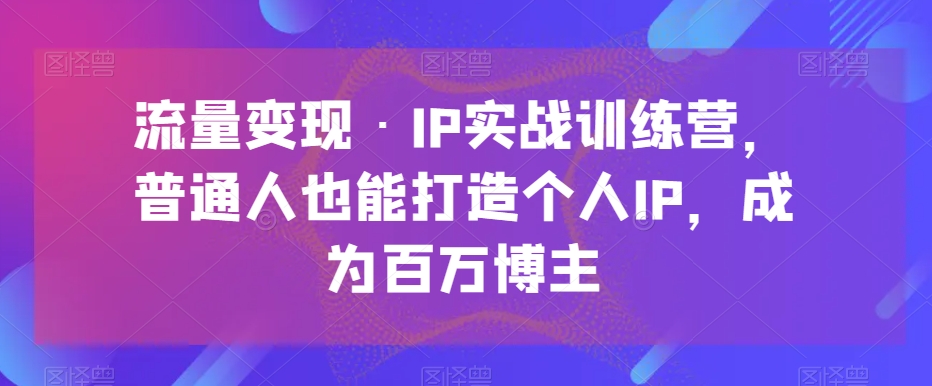 流量变现・IP实战训练营，普通人打造个人IP成百万博主百度网盘