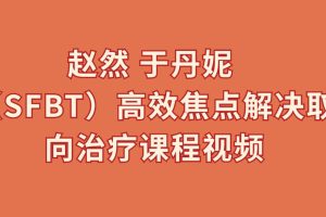 赵然、于丹妮 （SFBT）高效焦点解决取向治疗课程百度网盘