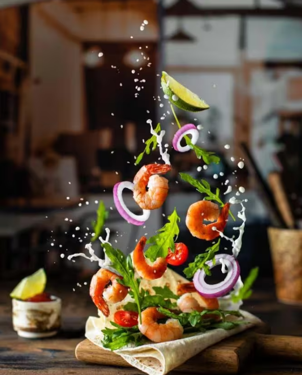 摄影师Daria Kalugina 12种悬浮美食摄影布光造型教程