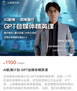 【网赚上新】【人工智能AI类】 AI航海计划-GPT自媒体精英课