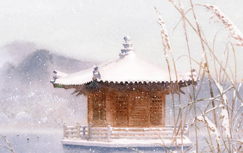 画酿幸福第82期 溪风桃年国风场景插画