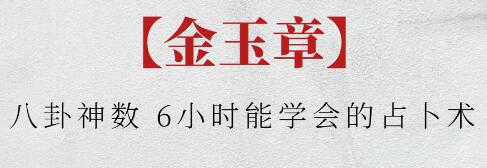金玉章《八卦神数》6小时能学会的占卜术