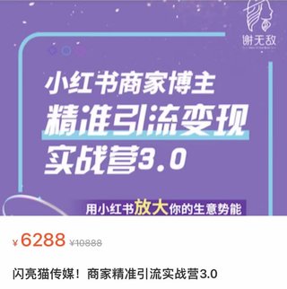 【抖音上新】谢无敌·小红书商家精准引流实战营3.0 用小红书放大你的生意势能