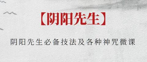 阴阳先生《必备技法及各种神咒微课》
