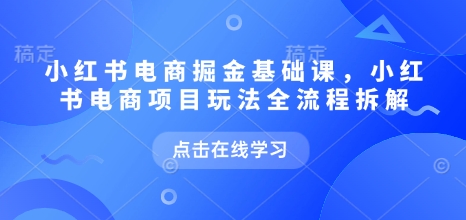 小红书电商掘金课，小红书电商项目玩法全流程拆解插图